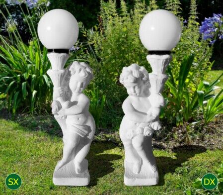 286A/S - 286B/S - PUTTI PORTALAMPADA IN MARMO CEMENTO