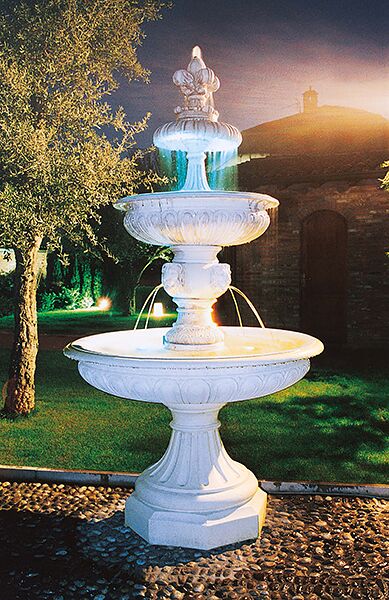 907/I - FONTANA A CASCATE GIGLIO GRANDE IN MARMO CEMENTO