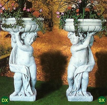 PUV18/B - PUV19/B - PUTTI PORTAVASO IN MARMO CEMENTO