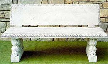 892/S - PANCHINA RETTANGOLARE ORMEA CON SCHIENALE IN MARMO CEMENTO