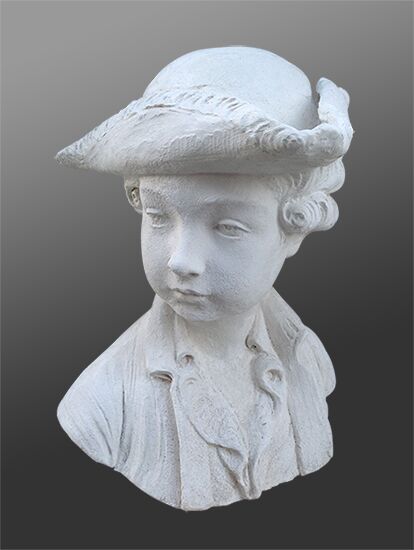 471/S - BUSTO DI BAMBINO PIRATA IN MARMO CEMENTO