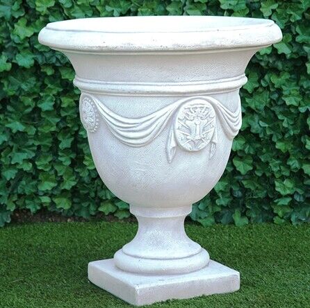 VA18/B - VASO ROTONDO 1242/DA - VASO ROTONDO FESTONATO IN MARMO CEMENTOIN MARMO CEMENTO