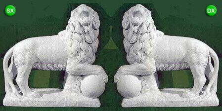 LE09/B - LE10/B - LE11/B - LE12/B - LEONE GRANDE CON PALLA IN MARMO CEMENTO