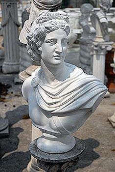 450/S - BUSTO DI APOLLO IN MARMO CEMENTO