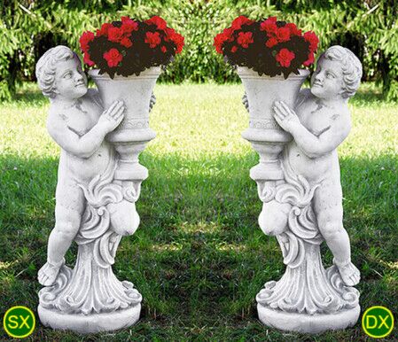 PU2123/DG - PU2124/DG - PUTTI PORTAVASO IN MARMO CEMENTO