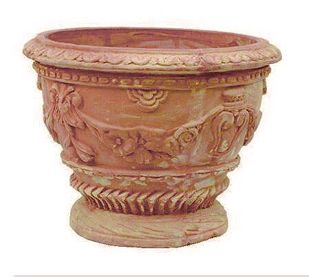 T02902/MR - VASO FESTONATO IN TERRACOTTA