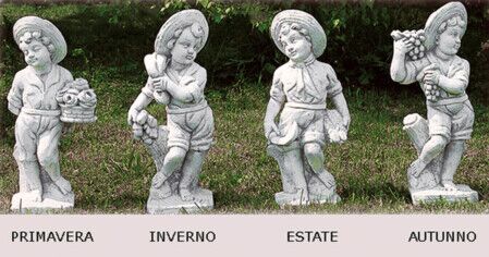 PU110/DG - PU111/DG - PU112/DG - PU113/DG - PUTTI STAGIONI CON CAPPELLO IN MARMO CEMENTO
