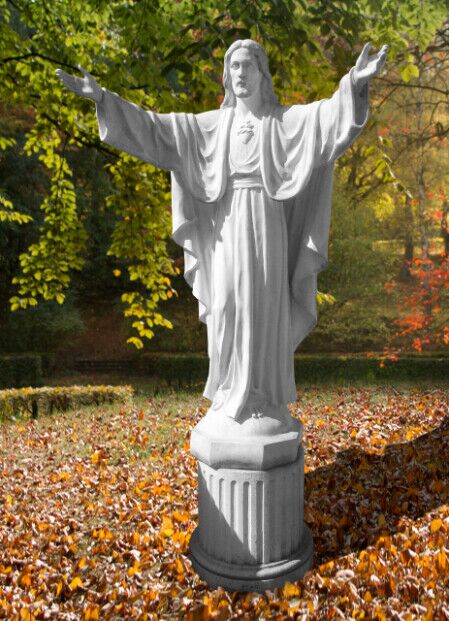 STS21/B - CRISTO MANI APERTE GRANDE IN MARMO CEMENTO