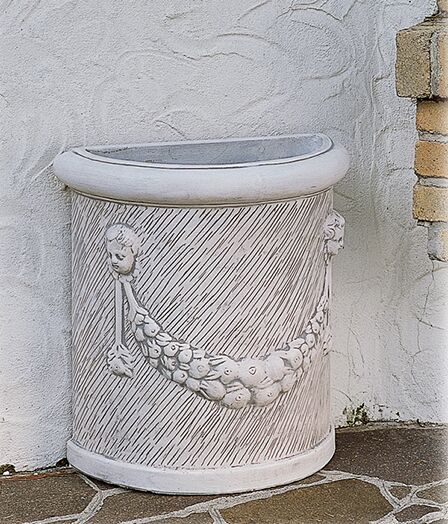 TC860/DG - VASO A MURO FESTONATO IN MARMO CEMENTO