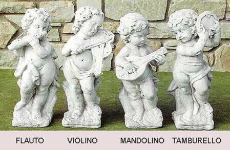 224/S - 225/S - 226/S - 227/S - PUTTI MUSICISTI IN MARMO CEMENTO