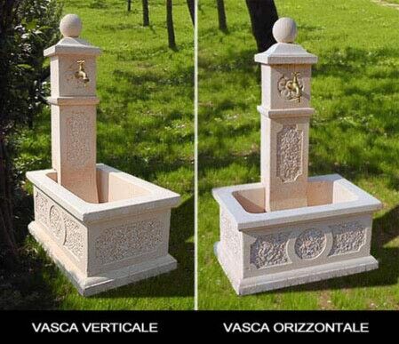 FNR35/B - FNR40/B - FONTANA VEDOVELLA RAMINA IN MARMO CEMENTO
