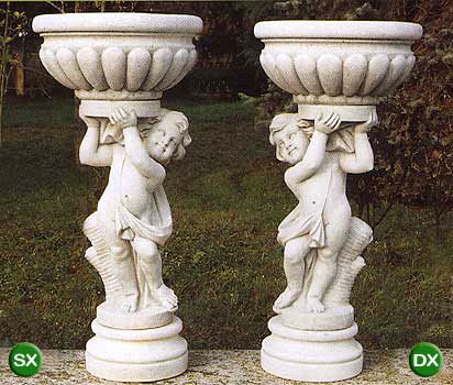 274/S - 275/S - PUTTI OLIMPIO IN MARMO CEMENTO