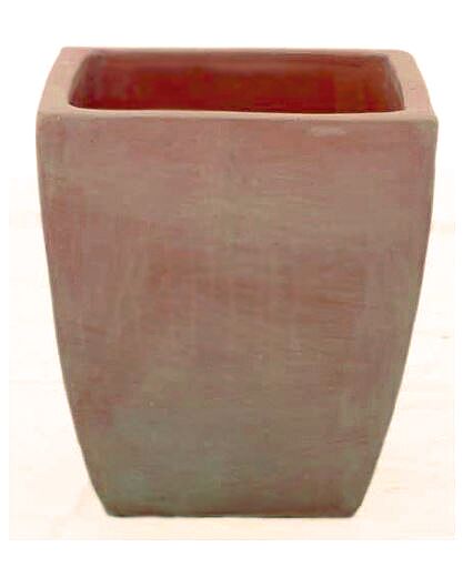 T07145/MR - VASO QUADRO LISCIO IN TERRACOTTA