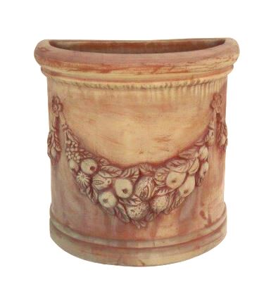 VASO A MURO FESTONATO IN TERRACOTTA