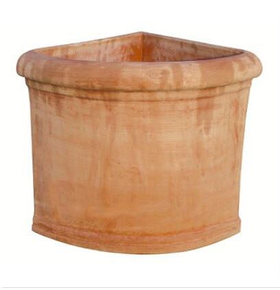 VASO LISCIO AD ANGOLO IN TERRACOTTA