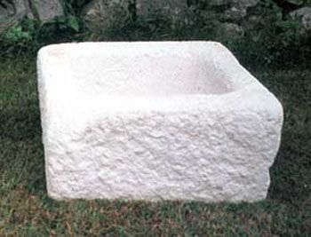 MO19/B - MORTAIO QUADRATO IN MARMO CEMENTO