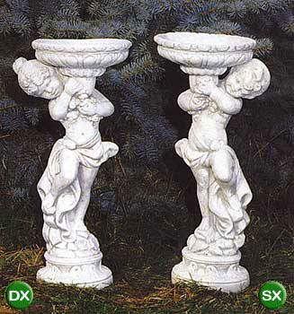 270/S - 271/S - PUTTI SINIO IN MARMO CEMENTO