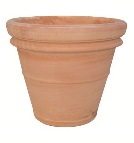 VASO DOPPIO BORDO LISCIO IN TERRACOTTA