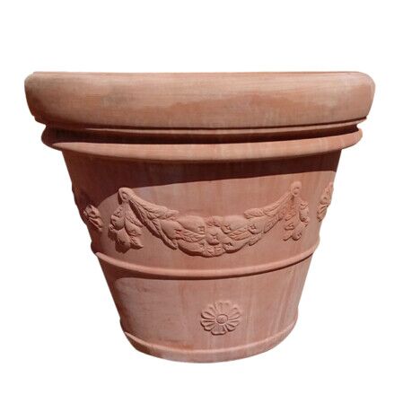 VASO DOPPIO BORDO FESTONATO IN TERRACOTTA