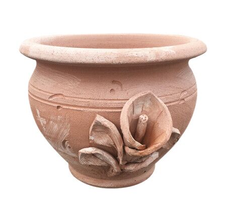 CASPÒ CON CALLA IN TERRACOTTA