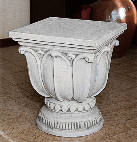 PI336/DG - CAPITELLO QUADRATO A FOGLIE IN MARMO CEMENTO