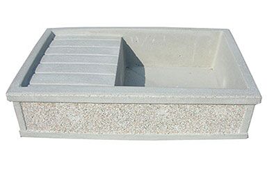 GAIO-80/K - LAVANDINO GAIO CON GOCCIOLATOIO IN MARMO CEMENTO