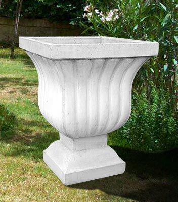 VA63/B - VASO QUADRO RIGATO IN MARMO CEMENTO