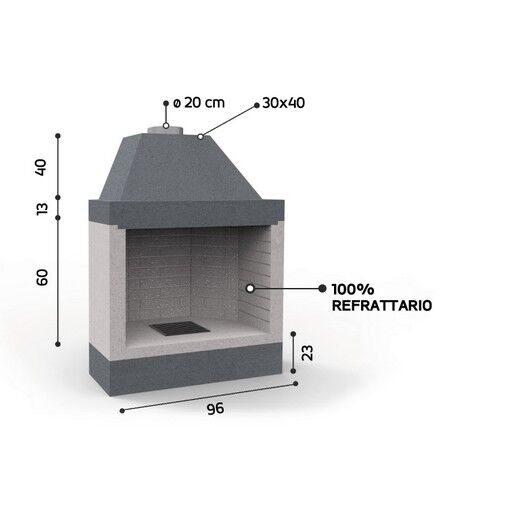 KR1080/EM - CAMINETTO PREFABBRICATO