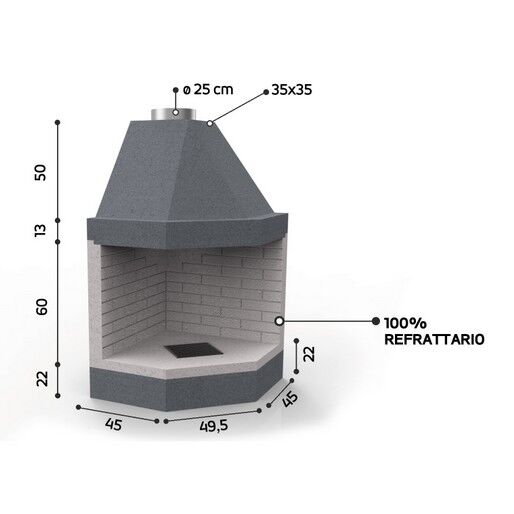 KR130/EM - CAMINETTO PREFABBRICATO