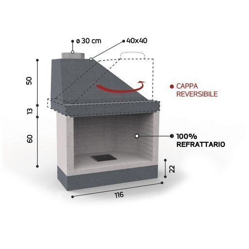 KR210/EM - CAMINETTO PREFABBRICATO