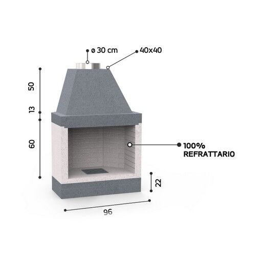 KR80SUPER/EM - CAMINETTO PREFABBRICATO
