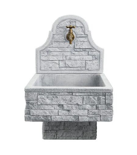 ASSO50/1/K - LAVELLO A MURO CON PANNELLO + 1 ELEMENTO BASE IN MARMO CEMENTO