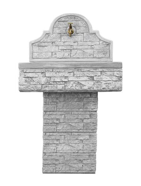 ASSO70/4/K - LAVELLO A MURO CON PANNELLO + 4 ELEMENTI BASE IN MARMO CEMENTO