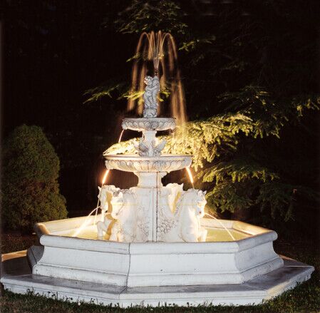 FO2637/DG - FONTANA A CASCATE CAVALLI IN MARMO CEMENTO