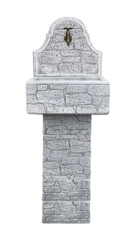 STELLA50/5/K - LAVELLO A MURO CON PANNELLO + 5 ELEMENTI BASE IN MARMO CEMENTO